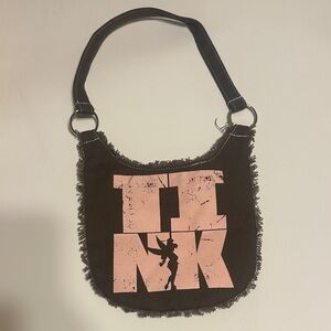 Authentic Walt Disney World Kids Brown and Pink Tinkerbell Shoulder Bag RN 84167